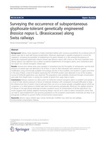 Surveying the occurrence of subspontaneous glyphosate-tolerant genetically engineered Brassica napus L. (Brassicaceae) along Swiss railways
