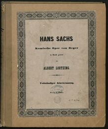 Partition complète, Hans Sachs, Fest-Oper mit Tanz, Lortzing, Albert