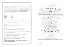 Partition parties complètes, corde quatuor No.1, F major, Mellon, Alfred
