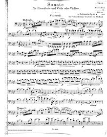 Partition de violoncelle, viole de gambe Sonata en f minor, Op.49