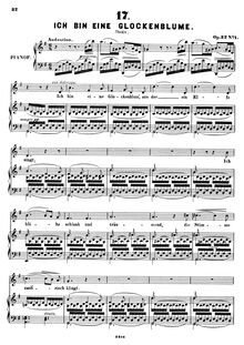 Partition No. , Ich bin eine Glockenblume (Thekla), chansons, Op.32
