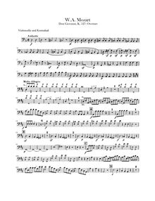 Partition violoncelles et Basses, Don Giovanni, Il dissoluto punito ossia il Don Giovanni