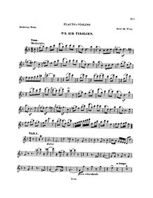 Partition flûte , partie, 10 National Airs avec Variations, Beethoven, Ludwig van par Ludwig van Beethoven