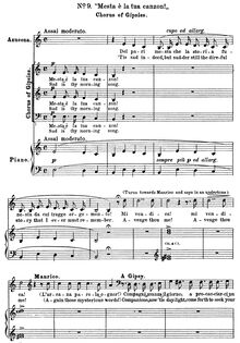 Partition Act II, No.9: chœur of Gypsies: Mesta è la tua canzon!, Il Trovatore