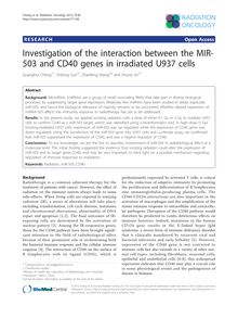Investigation of the interaction between the MIR-503 and CD40 genes in irradiated U937 cells