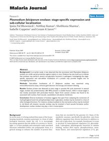 Plasmodium falciparumenolase: stage-specific expression and sub-cellular localization
