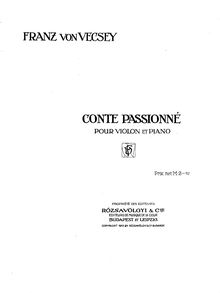 Partition de piano et partition de violon, Conte Passionné