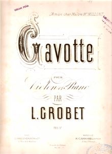 Partition de piano, Gavotte, Grobet, Louis
