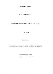 Btsac 2000 examen italien lv1