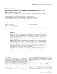 Binding of protegrin-1 to Pseudomonas aeruginosa and Burkholderia cepacia