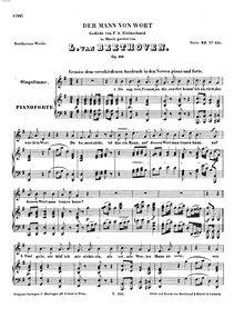 Partition complète, Der Mann vom Wort, Op.99, G major, Beethoven, Ludwig van