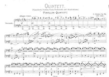 Partition complète, quintette pour Piano et violon, viole de gambe, violoncelle et contrebasse