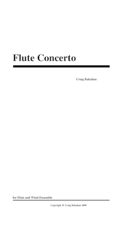 Partition complète, flûte Concerto, Bakalian, Craig