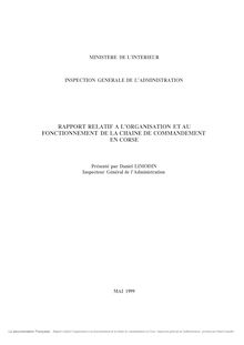 Rapport relatif à l organisation et au fonctionnement de la chaîne de commandement en Corse