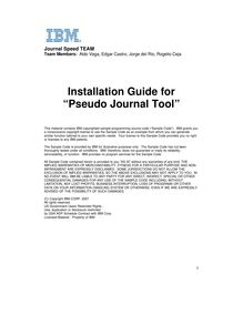 Installation tutorial for pseudojrn tool Oct07