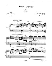 Partition complète, Etude en E, 43, E major, Tellefsen, Thomas Dyke Acland