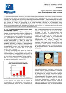 Enjeux et position concurrentielle de la conteneurisation ouest africaine. : Isemar_104