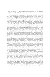 Claude Emanuelli. Droit international privé québécois - compte-rendu ; n°3 ; vol.59, pg 719-722