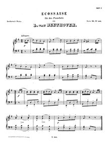 Partition complète, Ecossaise, G major, Beethoven, Ludwig van par Ludwig van Beethoven