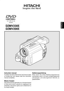 Notice Camescope numérique Hitachi  DZ-MV200E