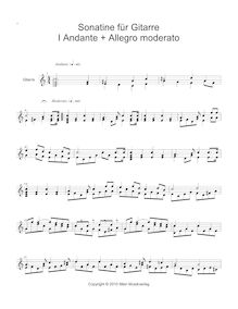 Partition First mouvement - Andante - Allegro moderato, Sonatine für Gitarre