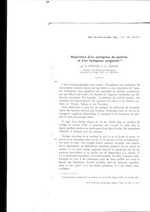 ASSOCIATION D UN NYSTAGMUS DE POSITION ET D UN NYSTAGMUS CONGENITAL (1972)