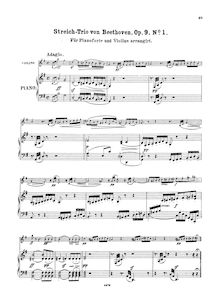 Partition No.1 en G major, 3 corde Trios, Beethoven, Ludwig van