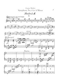 Partition harpe I et II, Symphony No.6, Tragische ( Tragic ), Mahler, Gustav
