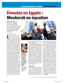 Émeutes en Egypte : Moubarak en équation