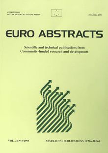 EURO ABSTRACTS VOL.31 N°5/1993. Scientific and technical publications from Community-funded research and development