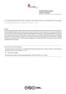 Le développement des quasi-marchés dans la protection sociale - article ; n°3 ; vol.10, pg 111-135