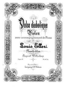 Partition violon et partition de piano, Valse diabolique, Op.10
