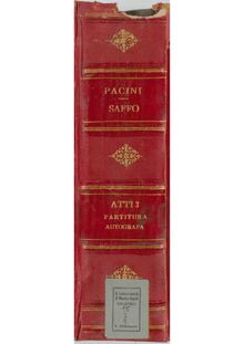 Partition Act I, II, Saffo, Tragedia lirica, Pacini, Giovanni