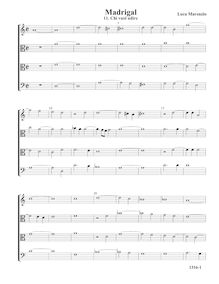 Partition , Chi vuol udire - partition complète (Tr T T B), madrigaux pour 4 voix