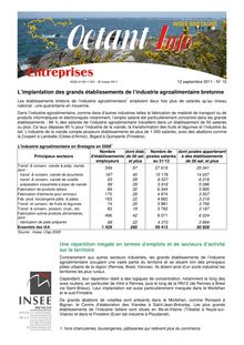 L implantation des grands établissements de l industrie agroalimentaire bretonne (Octant Info nº 15)