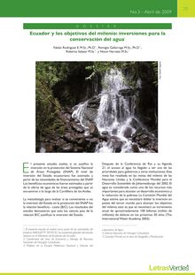 Ecuador y los objetivos del milenio : inversiones para la conservación del agua