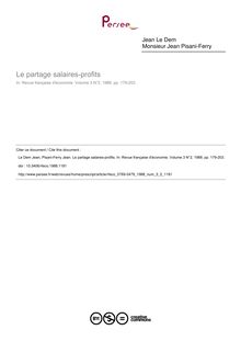 Le partage salaires-profits - article ; n°2 ; vol.3, pg 179-203