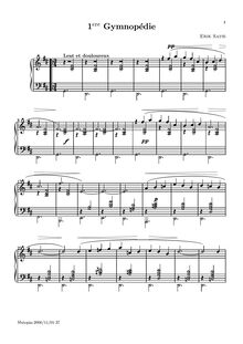 Partition complète, : Trois Gymnopédies par Erik Satie