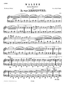 Partition complète, Waltz, WoO 84, Beethoven, Ludwig van par Ludwig van Beethoven