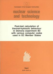 Post-test calculation of thermal-hydraulic behaviour in Demona experiment B3 with various computer codes used in EC Member States