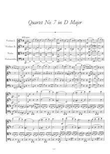 Partition complète, corde quatuor No. 7 en D Major, D.94, Schubert, Franz