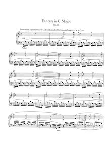 Partition complète, Fantasy Op.17, Fantasy in C major, C major, Schumann, Robert