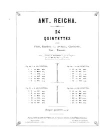 Partition flûte, vent quintette, Reicha, Anton par Anton Reicha