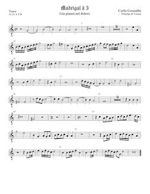 Partition ténor viole de gambe 2, octave aigu clef, madrigaux, Book 6