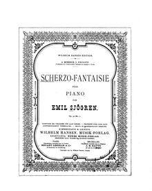 Partition , Scherzo-Fantaisie, Piano pièces, Sjögren, Emil