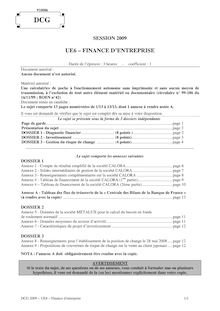 DCG 2009 UE6 Finance d entreprise