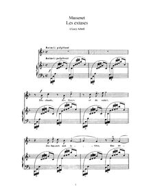 Partition complète (F Major: haut voix et piano), Les extases
