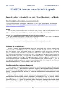 Première observation du Héron strié (Butorides striata) en Algérie