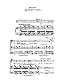 Partition complète (G Major: haut voix et piano), Le poète et le fantôme