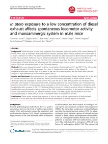 In uteroexposure to a low concentration of diesel exhaust affects spontaneous locomotor activity and monoaminergic system in male mice